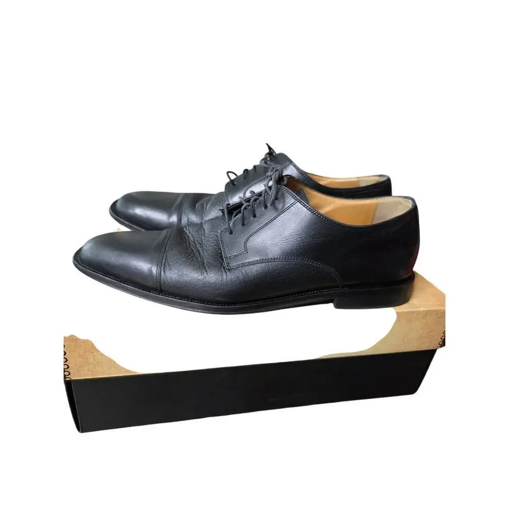 Johnston‎ & Murphy Men's 15-0671 Bradford Leather CapToe Oxford Shoe Black 12M